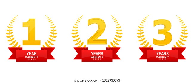 Golden warranty symbol vector design illustration isolated on white background