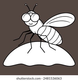 Ilustración vectorial lineal de la silueta de avispa dorada. Abeja voladora con alas y cuerpo a rayas representadas en estilo de arte lineal. Bueno para la decoración del emblema del logotipo o del póster.