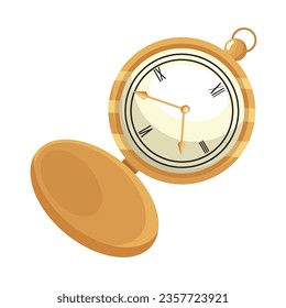 golden watch for pocket icon isolated