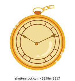golden watch pocket illustration vector isolated