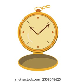golden watch of pocket vector isolated