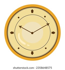 vector redondo de reloj dorado aislado