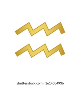 golden Water-bearer vector icon. Zodiac Sign. Water-bearer Constellation. 
