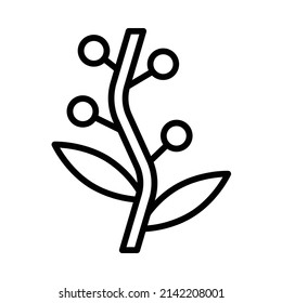 Golden Wattle Icon. Line Art Style Design Isolated On White Background