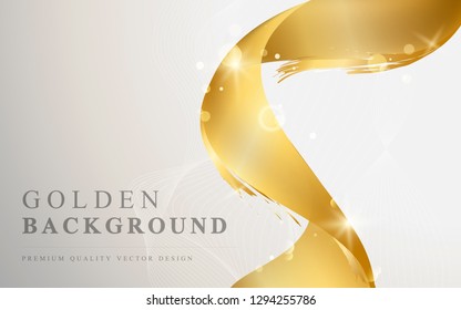 Golden wave abstract background vector