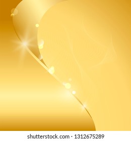 Golden wave abstract background vector