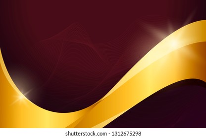 Golden wave abstract background vector