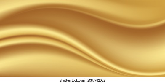 Abstrakter goldener Hintergrund, gelber, gebogener Farbverlauf, grafische Texturgrafik