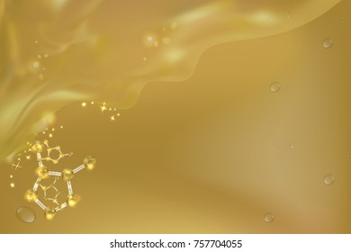 golden wave background with space for text, illustration vector.