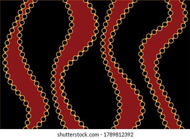 Golden Wave Chains Pattern.Vector design for Fashion Prints and Backgrounds.