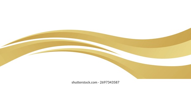 curva de onda dourada, forma de ângulo de onda dourada para elementos, fita de linha gráfica dourada, linha dourada. vetor eps10.