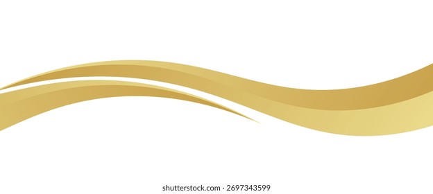 Curva de onda de oro, forma de ángulo de onda de oro para Elementos, cinta de línea gráfica de oro, línea de oro