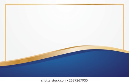 Golden wave elegant blue background
