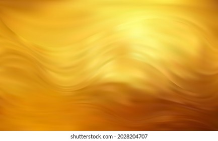 Golden Wave Flow, Abstract Wavy Background With Smooth Wavy Structure