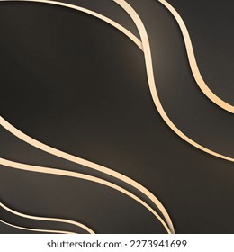 Golden wave flowing lines background. Vector illustration background.