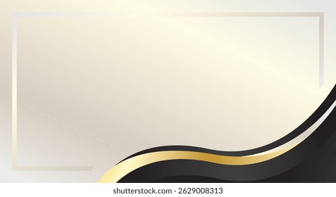 Golden wave frame luxury background