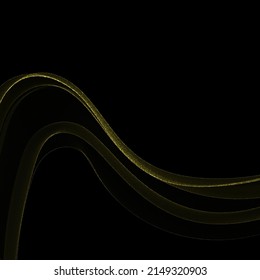 Golden wave with glitter particles. Design element.