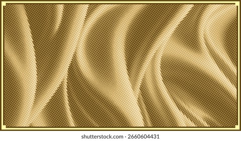 Golden wave halftone texture background.