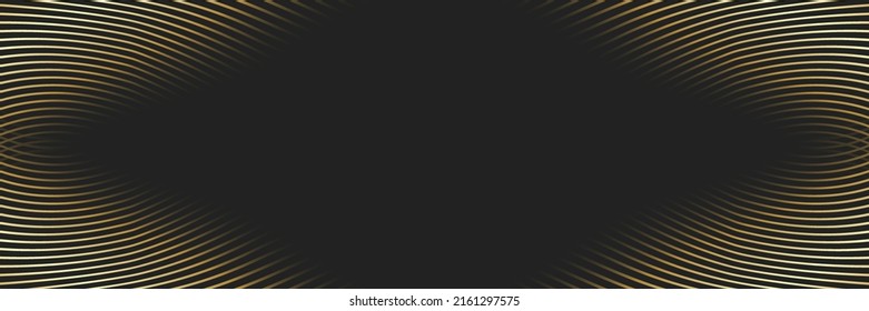 Golden wave line background. Curve pattern 