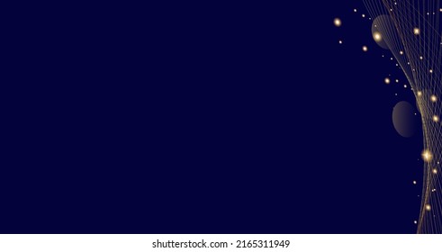 Golden wave line and white space for text