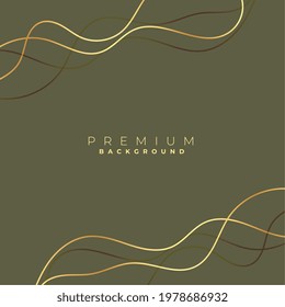 golden wave lines on dark faded green backgound