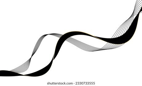 Golden Wave Lines Pattern Abstract Background. Luxury. Technology Wallpaper. Cover. Vector Illustration