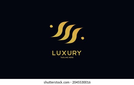 Golden Wave Logo flowing smooth make a great logo brand - jewelry, gold, wedding, fashion.