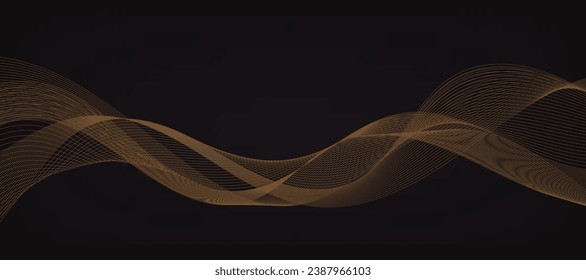Golden wave on black background , luxury modern concept. vector illustration for design.