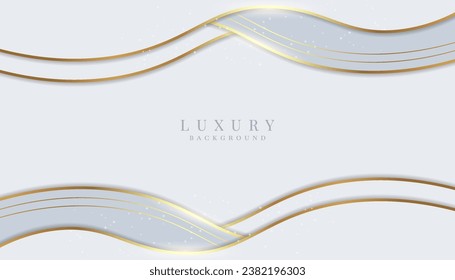 Golden wave on white background. luxury white background