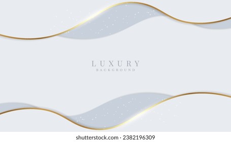 Golden wave on white background. luxury white background