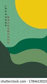 Golden wave with a paper like texture. Mountain landscape vector illustration