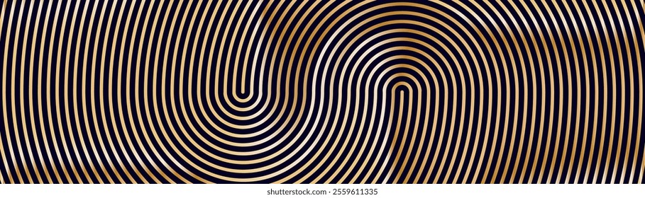 Golden wave pattern with smooth and silky texture. Elegant abstract banner gold background . Flat vector illustration isolated