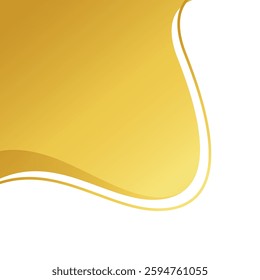 golden wave shape for corner border certificate frame, gold wave curve for banner decoration, golden wave corner shape for modern element, stripes ribbon graphic gold, luxury striped gold
