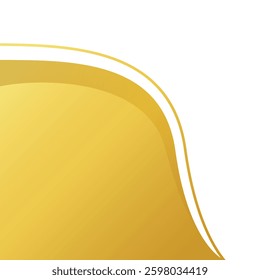 golden wave shape for corner border certificate frame, gold wave curve for banner decoration, golden wave corner shape for modern element, stripes ribbon graphic gold, luxury striped gold