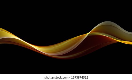 
Golden wave stream on dark background Brochure design template