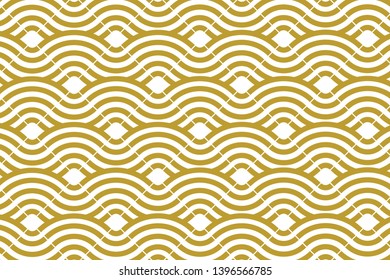 Golden wave stripes pattern, Gold japanese style background 