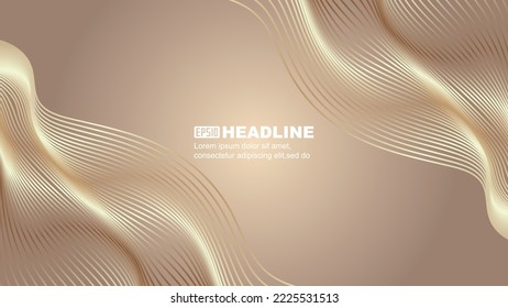 Dorado forma de onda oscilación suave textura lujosa de fondo de la línea de textura