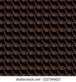Golden waves abstract fashion seamless vector pattern