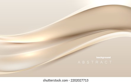 Golden waves luxury abstract on gold background. Futuristic shapes lines vector design.