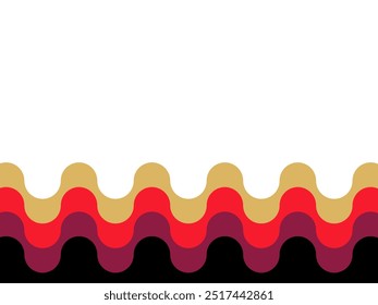 Olas de oro en rojo, diseño artístico Abstractas