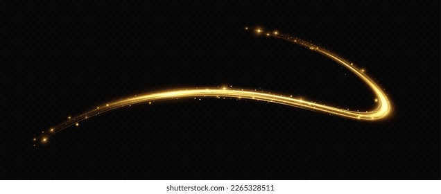 Golden wavy light lines background.Abstract light lines for background.Vector.