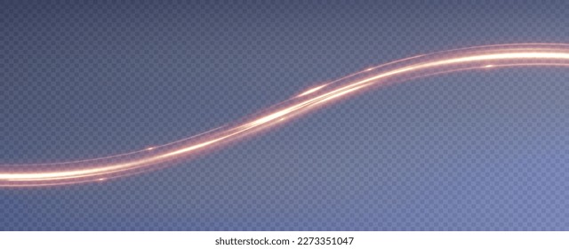 Golden wavy light lines background.Abstract light lines for background.Vector.