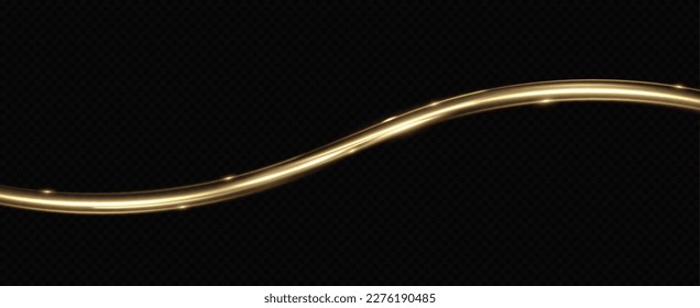 Golden wavy light lines background.Abstract light lines for background.Vector.