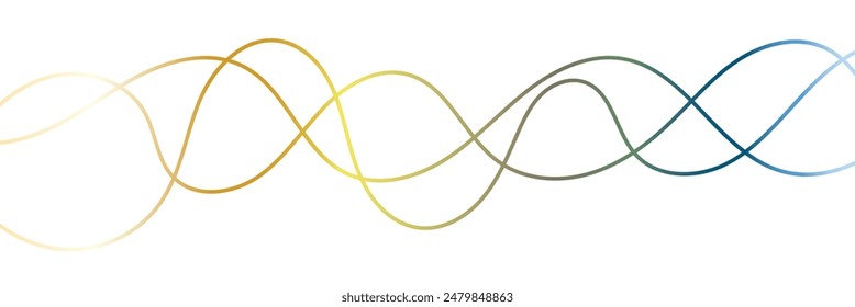 Golden wavy line, gold curved line, Vector illustration. EPS 10
