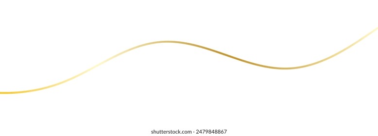 Golden wavy line, gold curved line, Vector illustration. EPS 10