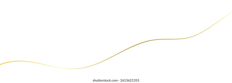 Golden wavy line, gold curved line, Vector illustration. EPS 10  .