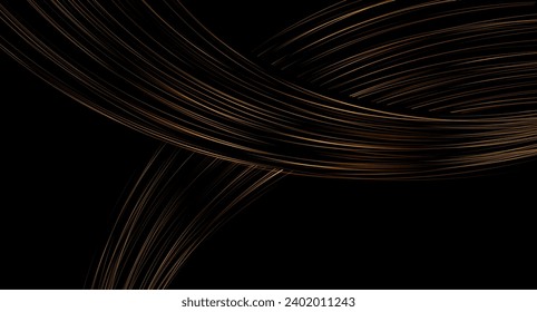 Golden wavy lines abstract elegant concept background. Vector design