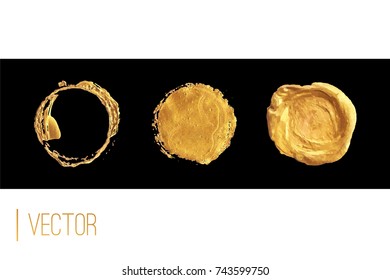 Golden Wax Seal. Isolated Vector On Black Background