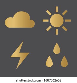 golden weather icons- vector illustration