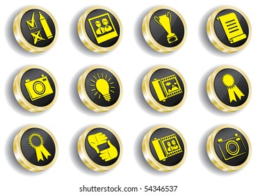 golden web icon set (vector, CMYK)
